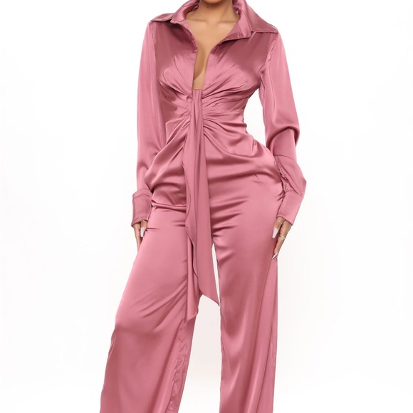 Fashion Nova Pants - Brand new satin jumpsuit from FashionNova